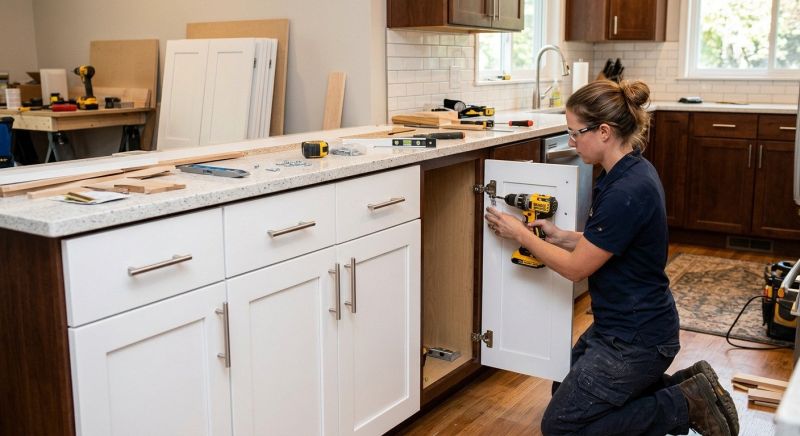 Cherry Cabinet Refacing in Lafayette, IN